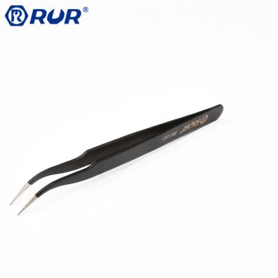 China Convenience Tweezers Tool Electronics Repair Hand Curved Tip High Precision Tweezers for sale