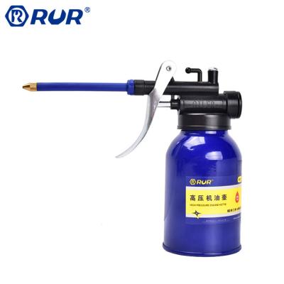 China Convenience Aluminum Alloy Easy To Use Blue Oil Can Pump Oiler With Rigid Nozzle Thumb Pump Tool for sale