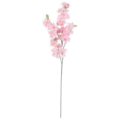 China Small Cherry Wedding Bouquet Realistic Cherry Branch Four Fork Simulation Flower Silk Fake Flower Living Room Landing Home Decor for sale