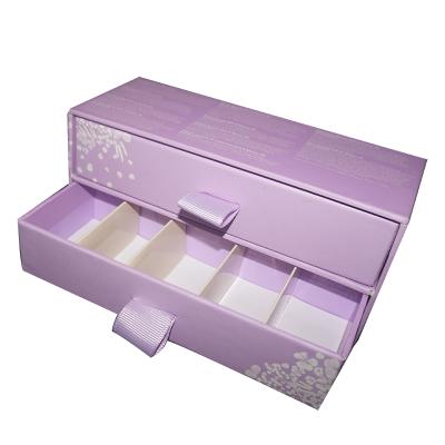 China New Design Custom Materials 2 Layer Book Shape Cosmetic Drawer Rigid Box Recycled Luxury Packaging for sale