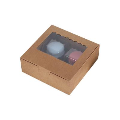 China Recycled Materials Customized Disposable Paper Kraft Paper Box With Window Takeout Food Package for sale