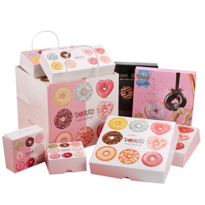 China Recycled Materials Food Grade Custom Cardboard Donut Box Cake Wrapping Paper Box Eco - Friendly for sale