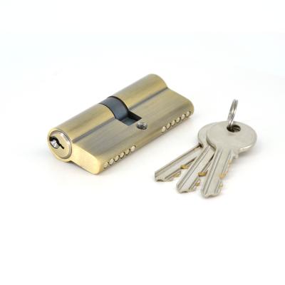 China Entry 60mm euro high security brass lock cylinder with 3 reversible keys for sale