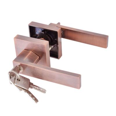 China Door Knob Entry Locked Lever With Lock And Key, Lever Entry Door Handle Knob Lock With Key Leverset Lockset for sale