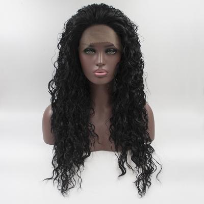 China Fantasy Beauty 180% Water Wave Heavy Density Water Wave Synthetic Lace Front Wig Heat Resistant Fiber Long Loose Curly Wigs For Women for sale