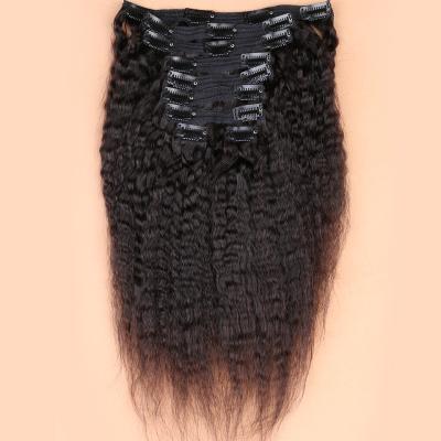 China Body Wave Curly Straight Clips In Hair Extensions Raw Yaki Cut 100% Virgin Brazilian Ins Hair For Black Women Curly Clip In for sale