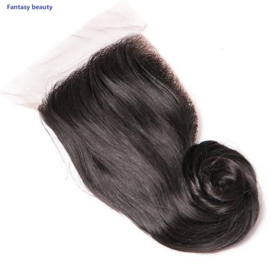 China Loose Wave Closure 100% Remy Hair Lace Top Closure 4*4 Swiss Lace Free Part Natural Black With Baby Hair for sale