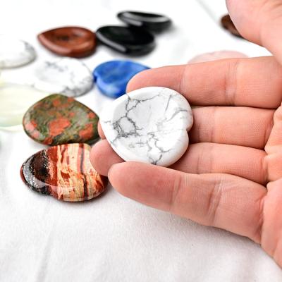 China Europe Wholesale Seven Chakra Worry Stone Set Natural Crystal Heart Stones Thumb Massage Worried Stone for sale