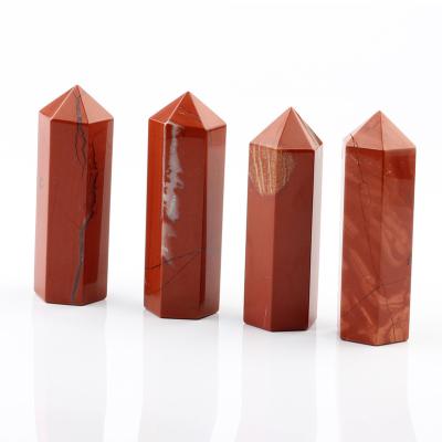 China Professional Made China Magic Wand Green Dot Carving Scepter Cherry Quartz Transparent Aura Stone Carving for sale