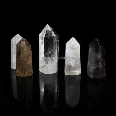 China Home Decor Crystal Clear Quartz Transparency Point Quartz Healing Europe Stone Obelisk Prisms Natural Hexagonal Stone Wholesale Magic Wand for sale