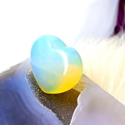 China Wholesale Natural Opal Heart Gemstone For Wedding Gift Decoration Of Healing Gemstones From China Crystal Hand Carved Love Heart for sale