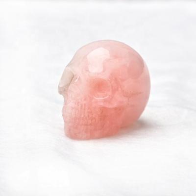 China Wholesale Europe Natural Quartz Folk Crafts Mix Stones Rose Quartz Flash Skulls Healing Crystals For Home Decoration for sale