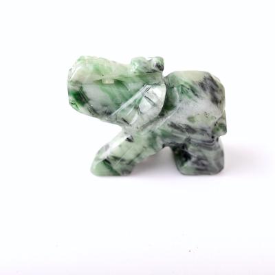 China Europe 1.5 Inch Hand Carved Crystal Craft Rose Jade Crystal Elephant Carving Figurines For Home Decoration Gift for sale