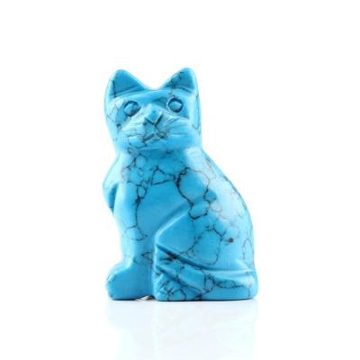 China Cheap Cat Custom Wholesale High Quality Europe Quartz Crystal Cat Carved Cat Figurine Carving Chakra for sale