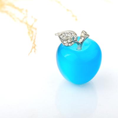 China China Wholesale Handmade Glass Cat Eye Stone Crystal Apple Gemstone for Christmas Decoration for sale