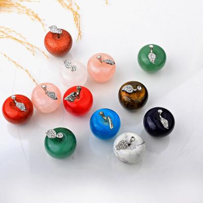 China China Crystal Carving Apple Quartz Different Colorful High Quality Crystal Apple For Decoration Material for sale