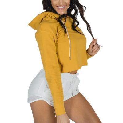 China Anti-wrinkle casual wear wholesale crop top hoodies custom cropped hoodie woman for sale