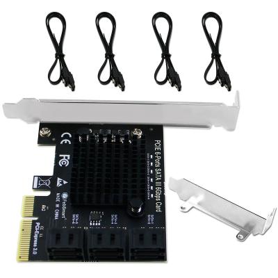 China Free Shipping PCs FebSmart ASMedia Chipset Non-Raid PCIE To 6-Ports SATA 3.0 6Gbps Max Speed ​​Expansion Controller Card for sale