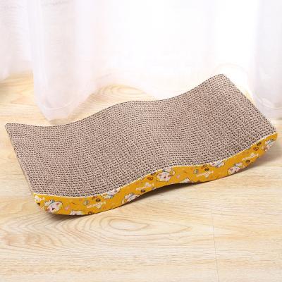 China Good Quality Viable Cat Shape Bone Shape Cat Scratcher Toy Furniture Durable Cardboard Corrugated Scratch Board for sale