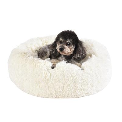 China Breathable Warm Pet Bed Donut Winter Sleep Tour Dog Bed Anti-Anxiety Pet Nest Plush Bed for sale