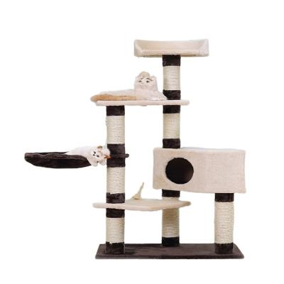 China Sustainable Cat Tree Condo Pet With Multilevel Sisal Lining Posts Perches And Pet House for sale