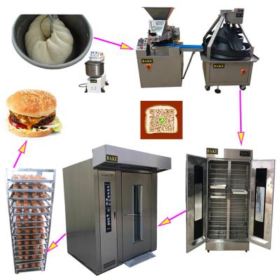 China industrial bakery bread making machine automatic hamburger bun production line machine for sale