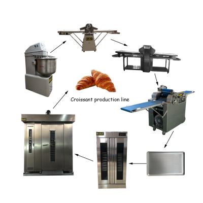 China Hot Sale High Efficiency Mini Croissant Bakery Equipment Bread Production Line Making Machine Line for sale