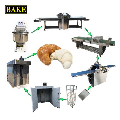 China Complete Set High Efficiency Puff Pastry Production Line Croissant Dough Sheeter for sale