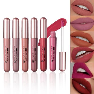 China Waterproof Matte Finish Foggy Lip Gloss Suit 6 Lip Glaze Suit Velvet Lipstick Cross-border Makeup for sale