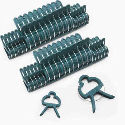 China Plastic Cane Plastic Garden Spring Plant Tomato Support Clip Clips Plastic Plant Tree Shrub Tie Clips and Stainess Spring Support Steel Clamp Green for sale