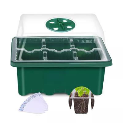 China 6 Cell Plastic 12 Cell Seed Boxes Plant Seedling Vegetable Trays Germination Clear Nursery Gardening Growing Tray for sale