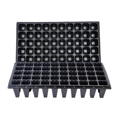 China Vegetable Growing Trays Tray Black Plastic Nursery Flat Storage Tray Flower Plant Seedling Dome Seed Trays Microgreens Seed Pot for sale