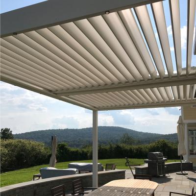 China Morden ECO-FRIENDLY high quality aluminum pergola motorized waterproof electric pergola outdoor bioclimatic aluminum pergola for sale