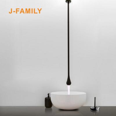 China Modern Ceiling Mounted Faucet /faucet Rose Gold Bathroom Basin Faucet Brass With Dark Gray for sale