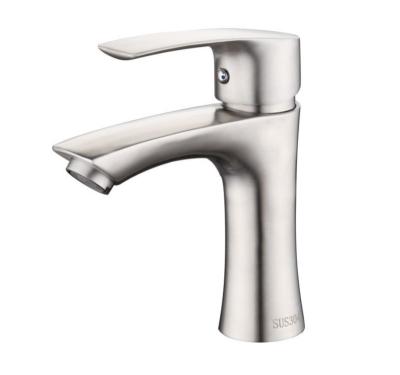 China Modern China Factory 304 Stainless Steel Hot And Cold Water Good Price Bathroom Faucet For Wash Basin for sale