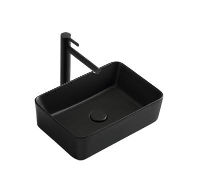 China 6090MB Bathroom Sanitary Ware Modern Basins Matte Black Color Ceramic Basin for sale