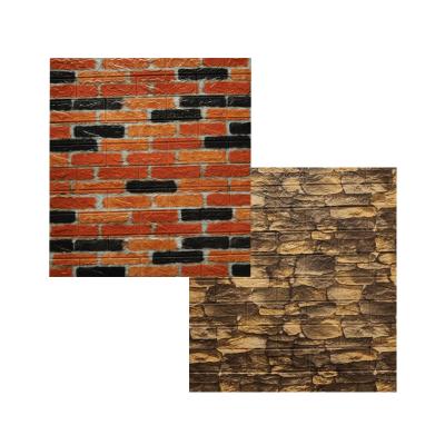 China Modern Living Room Vintage Brick Pattern Wall Wallpaper 3d Brick Wall Sticker for sale