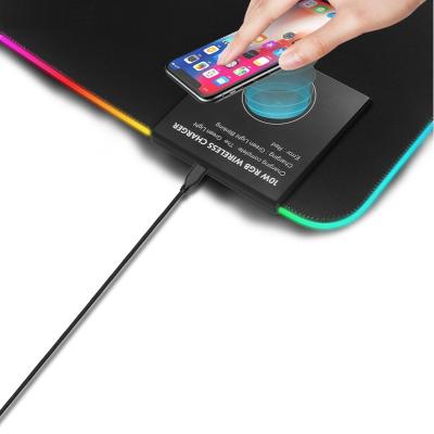 China With Cool Lights Wireless Fast Charger RGB Wireless Mouse Pad Waterproof Mouse Pad Support for sale