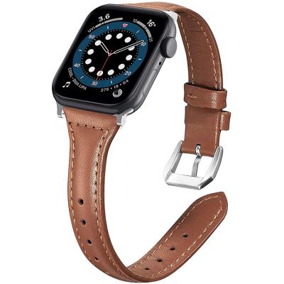 China Classic Strap Leather Band Easy Use 44mm 42mm 40mm Thin 38mm Genuine Leather Strap Replacement Watchbands for sale