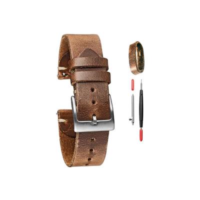 China Easy Use Men Women Quick Release Handmade Soft Watch Strap Vintage Replacement Band for sale