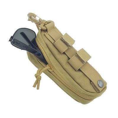 China High Quality Tactical Portable Case Pouch MOLLE Sunglasses Double Zipper Goggles Bag for sale