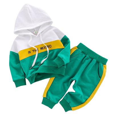 China QUICK DRY children's clothing winter warm children's hoodie suit printed boys and girls casual two-piece suit for sale