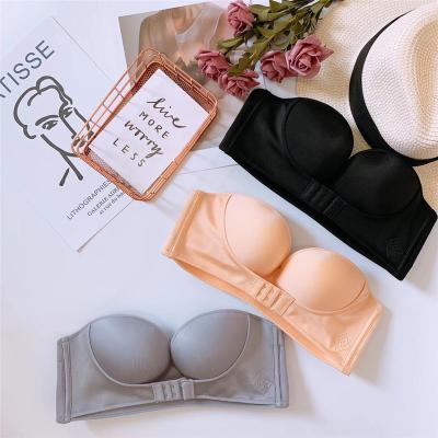 China Viable Button Up Front Breast Pasted Sexy Women's Build Up Backless Strapless Bra Lift for sale