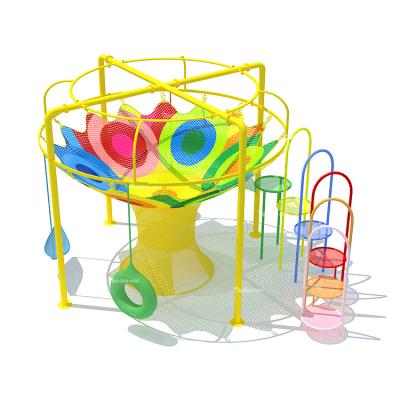 China Eco-friendly Kids Indoor Playground Big Tree Rainbow Climbing Rope With Ball Pool for sale