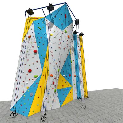 China PVC Pokiddo Customized Trampoline Park Boulder Climbing Wall Panels Indoor & Outdoor Sports Equipment Large For Kids for sale