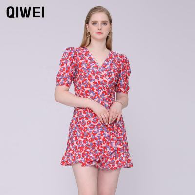 China Hot Women's Midi Style Washable Sexy Dress Women's Floral Date Dress Party Club Wear for sale