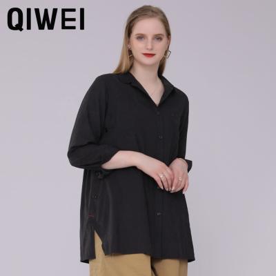 China Anti-wrinkle casual women tops and solid blouses women shirts slim acetate ladies woman tops fashionable for sale