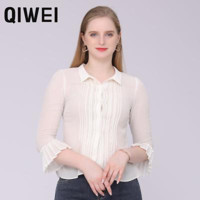 China Plus Size Womens Extinguishing Blouses Elegant Women Breathable White Shirt Blouses for sale