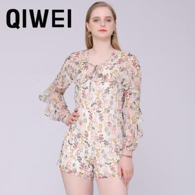 China One Piece Sleeve Jumpsuit Chiffon Fabric Jumpsuit Quick Dry Slim Women Short Rompers One Piece Overalls for sale