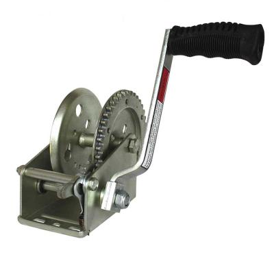 China New Heavy Duty Crank Strap Winch 1400lb Fishing Boat Pulling And Lifting Marine Winch No Strap For Trailer Making for sale